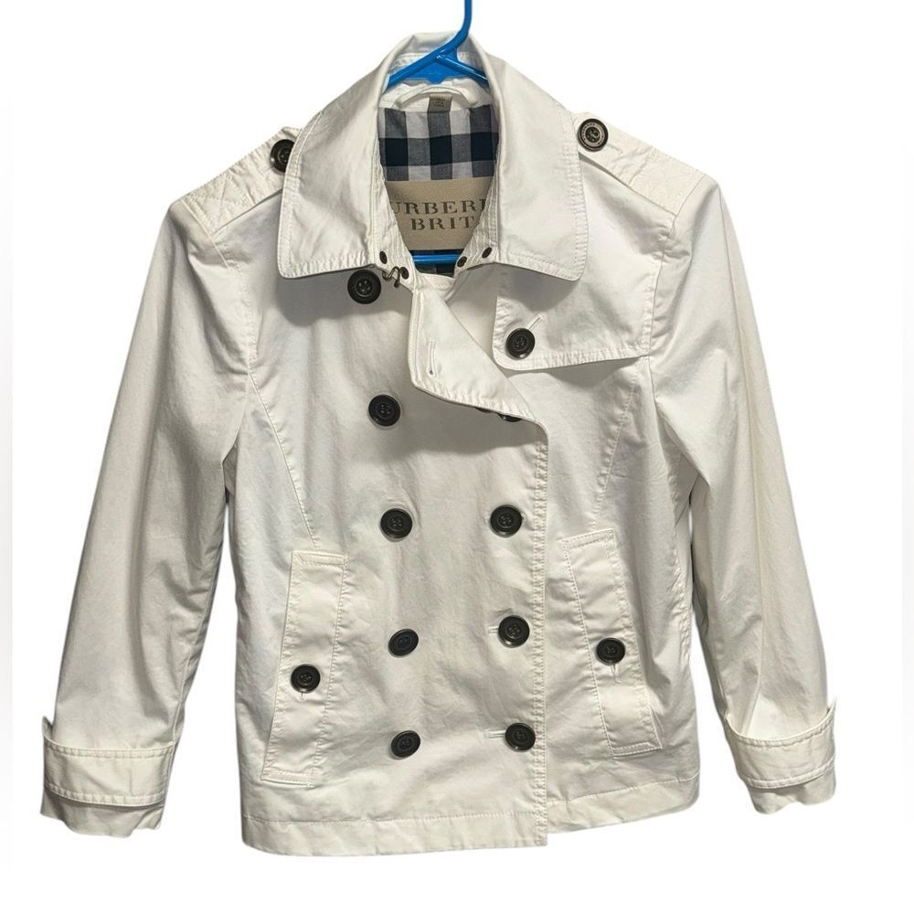 Burberry White Double-Breasted Trench Coat